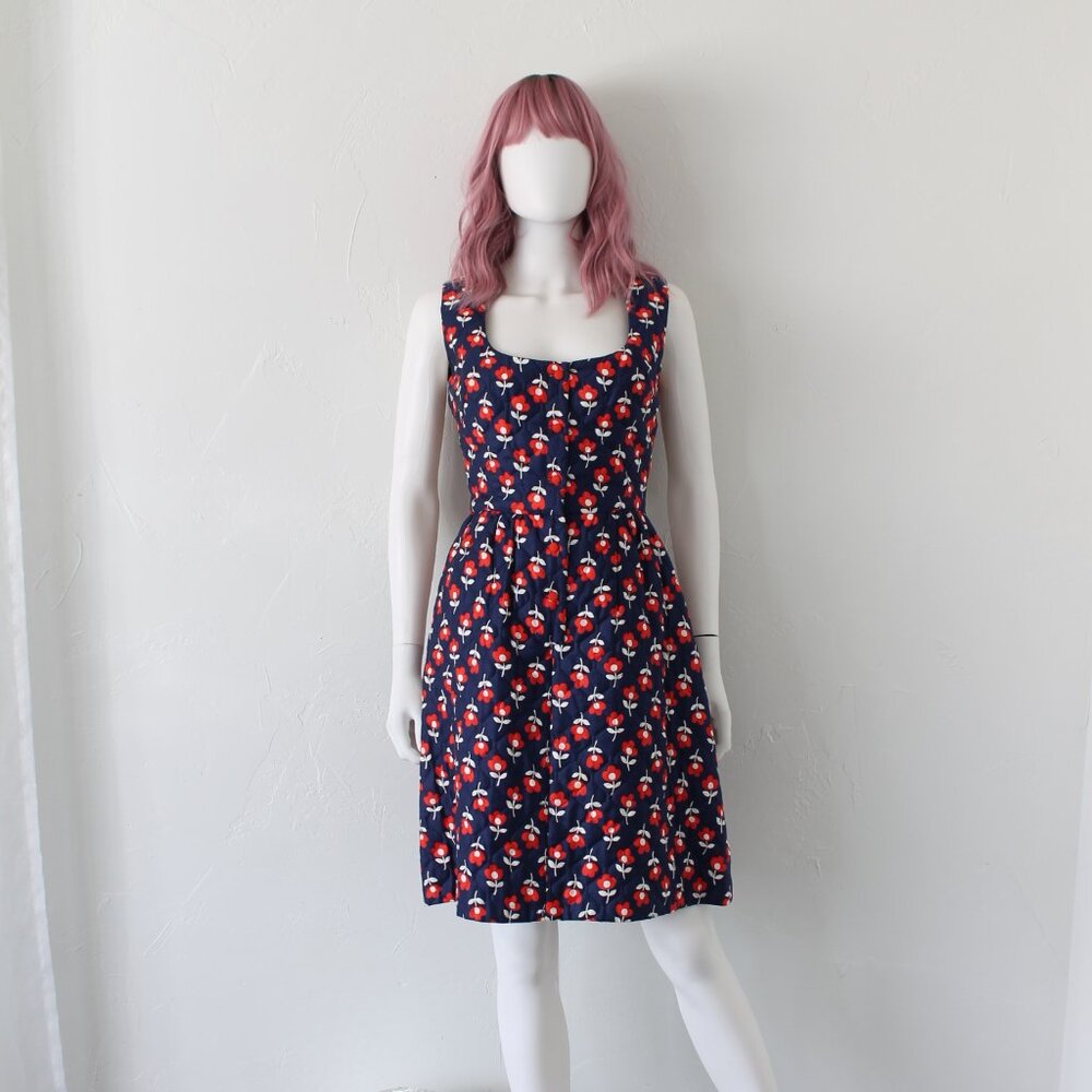 Vintage 60's Floral Quilted Dress by Boe Jests Darien, CT Size 14